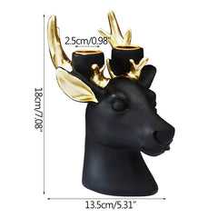 Resin Elk Head Candle Holder