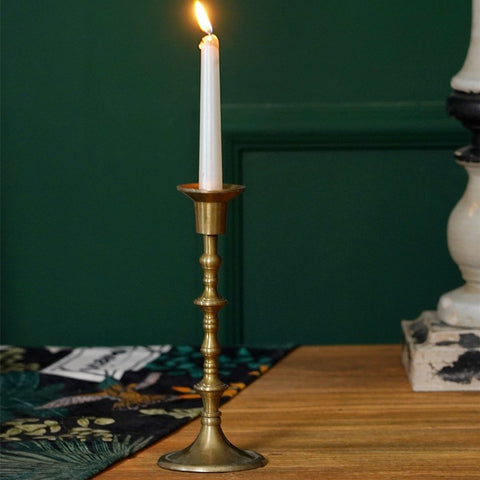 Vintage Distressed Brass Decorative Candle Holder